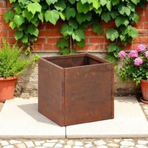 Flat Pack Square Corten Steel Planter (MOQ 2/PPU)